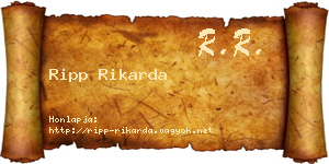 Ripp Rikarda névjegykártya